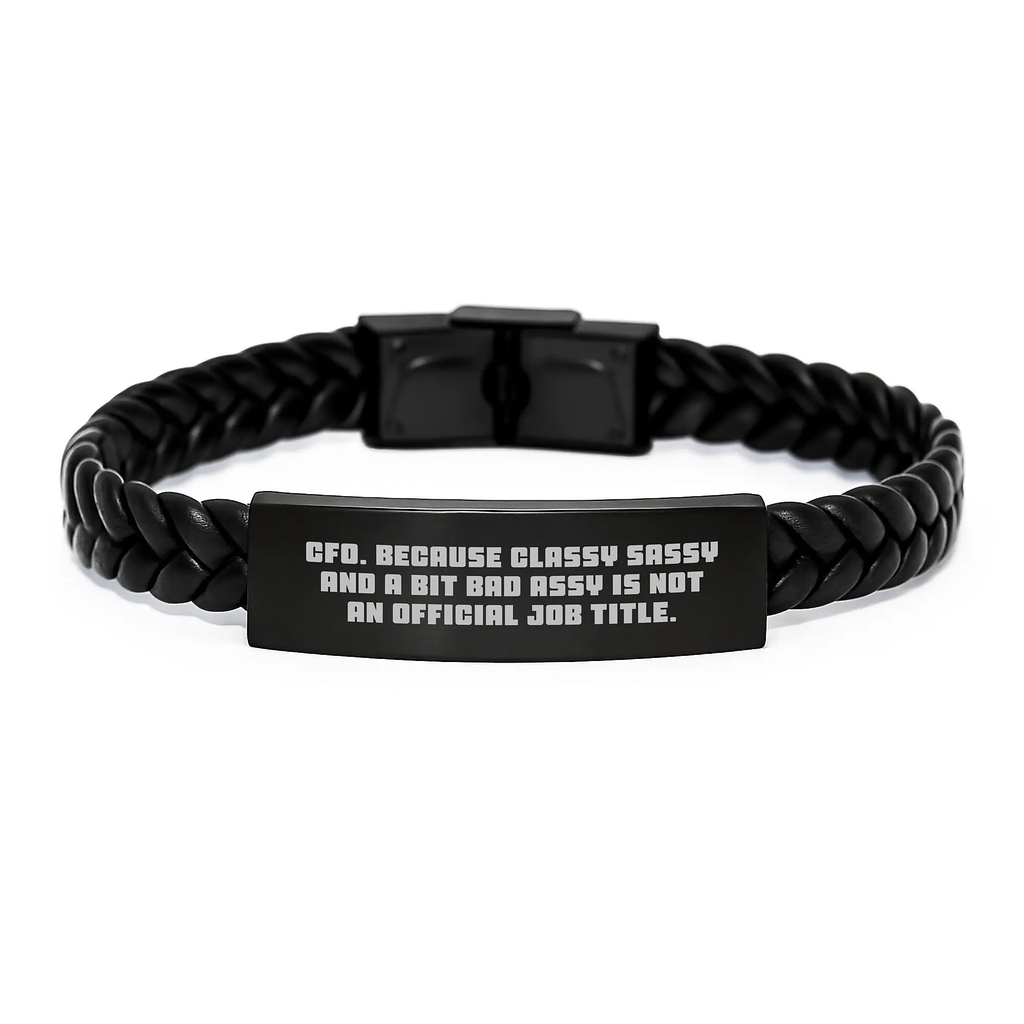CFO Gifts from Men, Funny Interlaced Leather Bracelets for CFO Women, Classy Sassy CFO Gifts for Friends on Mother's Day - Image 1