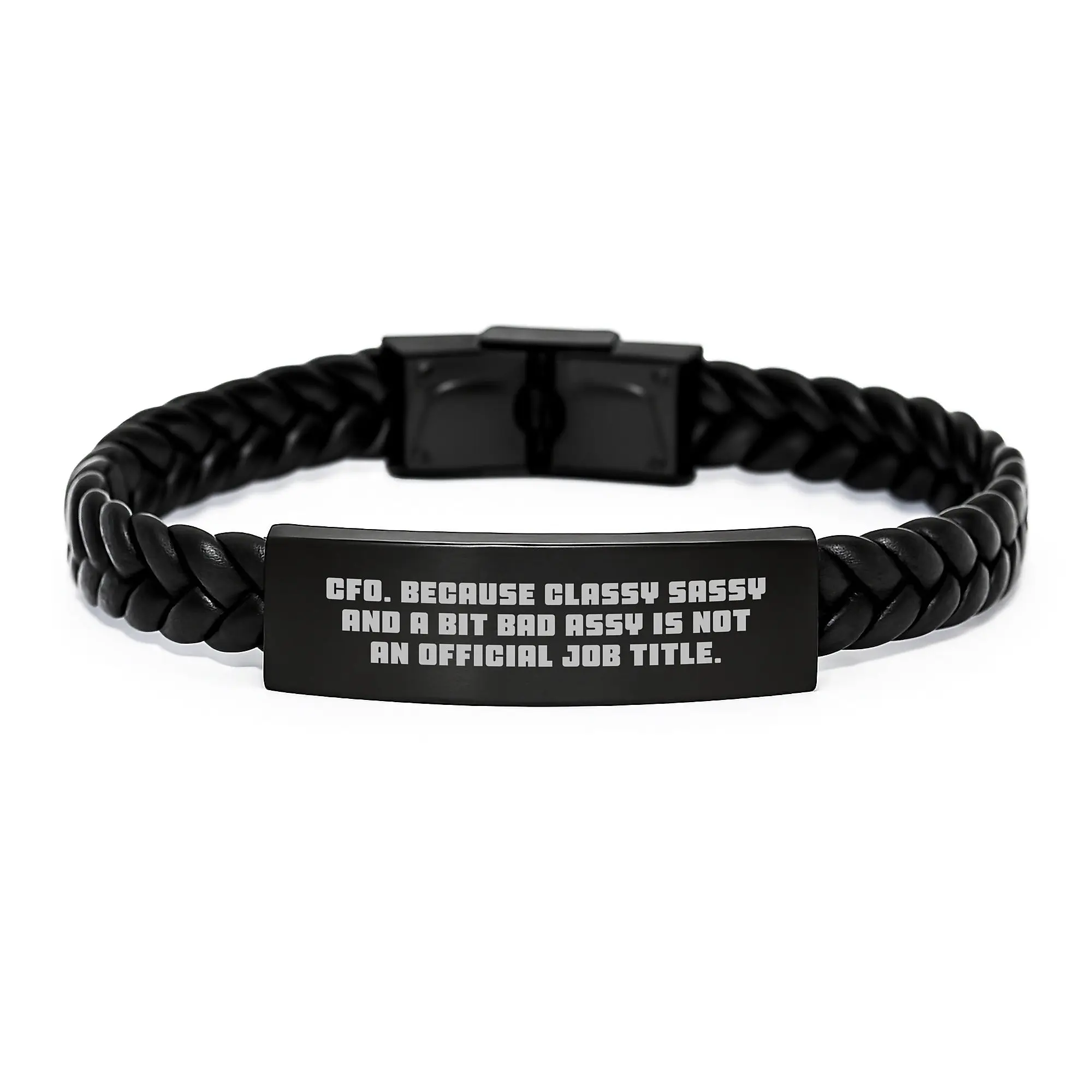 CFO Gifts from Men, Funny Interlaced Leather Bracelets for CFO Women, Classy Sassy CFO Gifts for Friends on Mother's Day - Image 1