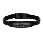 Chiropractor Gifts, Funny Quote Interlaced Leather Bracelet, Graduation Unique Gifts from Friends to Chiropractor - Image 1