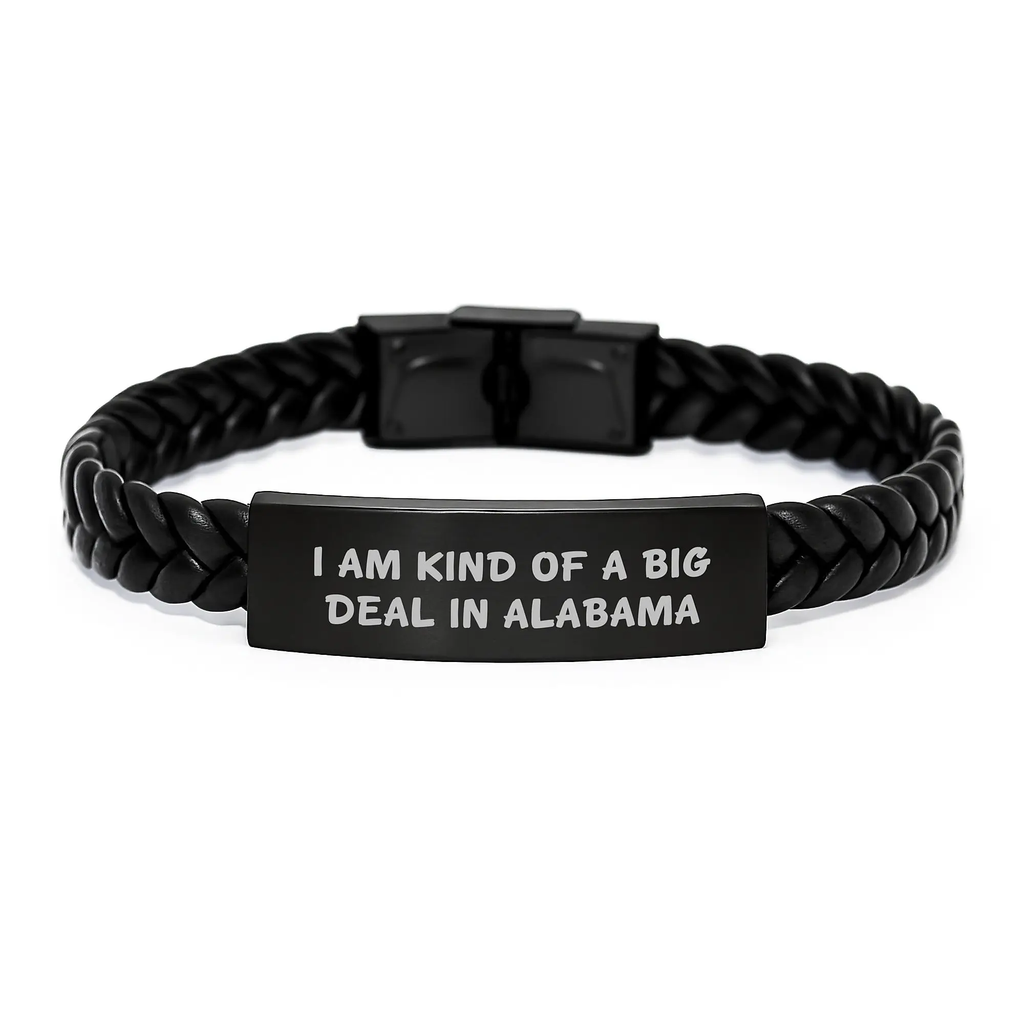 Alabama Keepsake Interlaced Leather Bracelet for Him Graduation Gift - Image 1