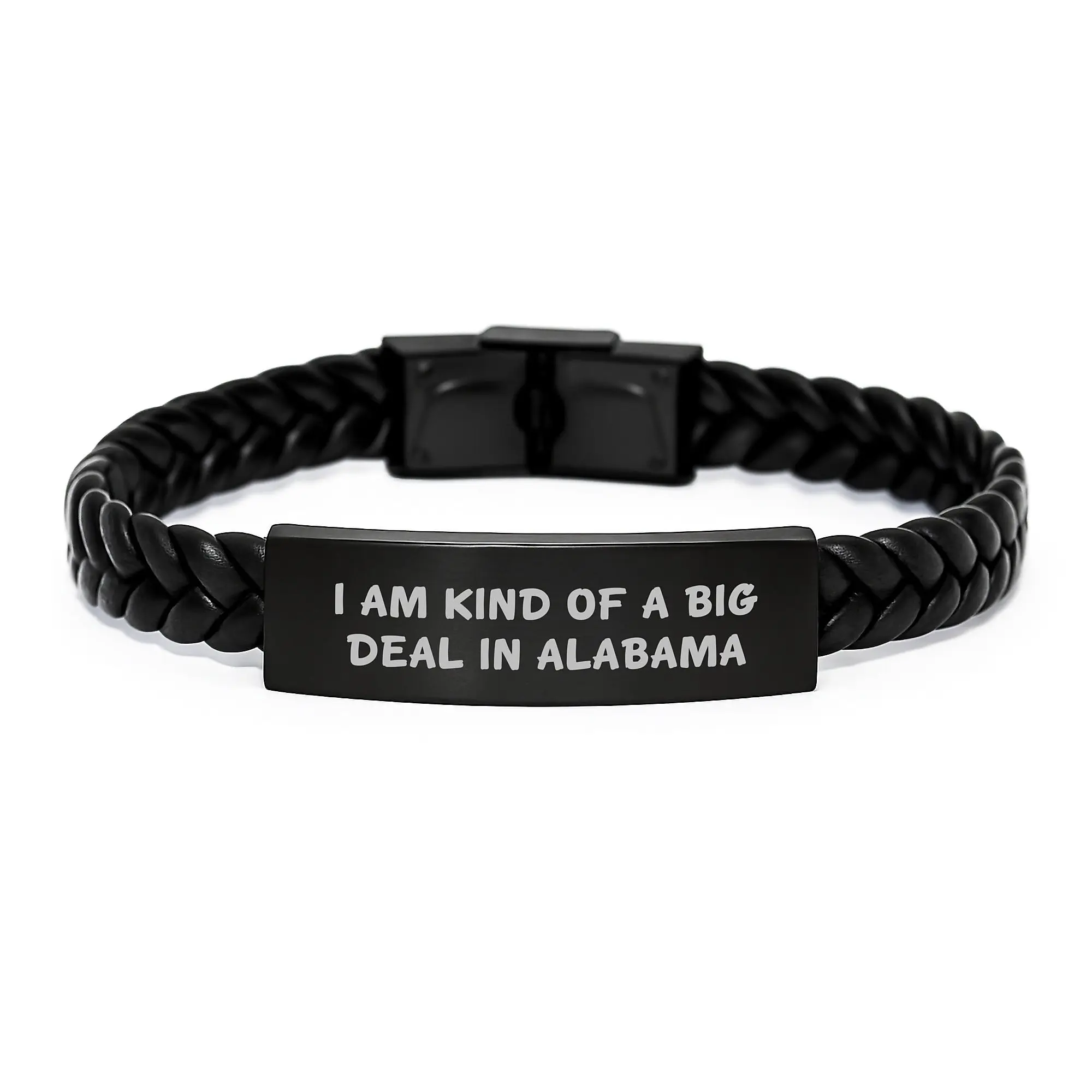 Alabama Keepsake Interlaced Leather Bracelet for Him Graduation Gift - Image 1