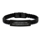 Pappy Interlaced Leather Bracelet Keepsake Birthday Gift for Him - Image 1