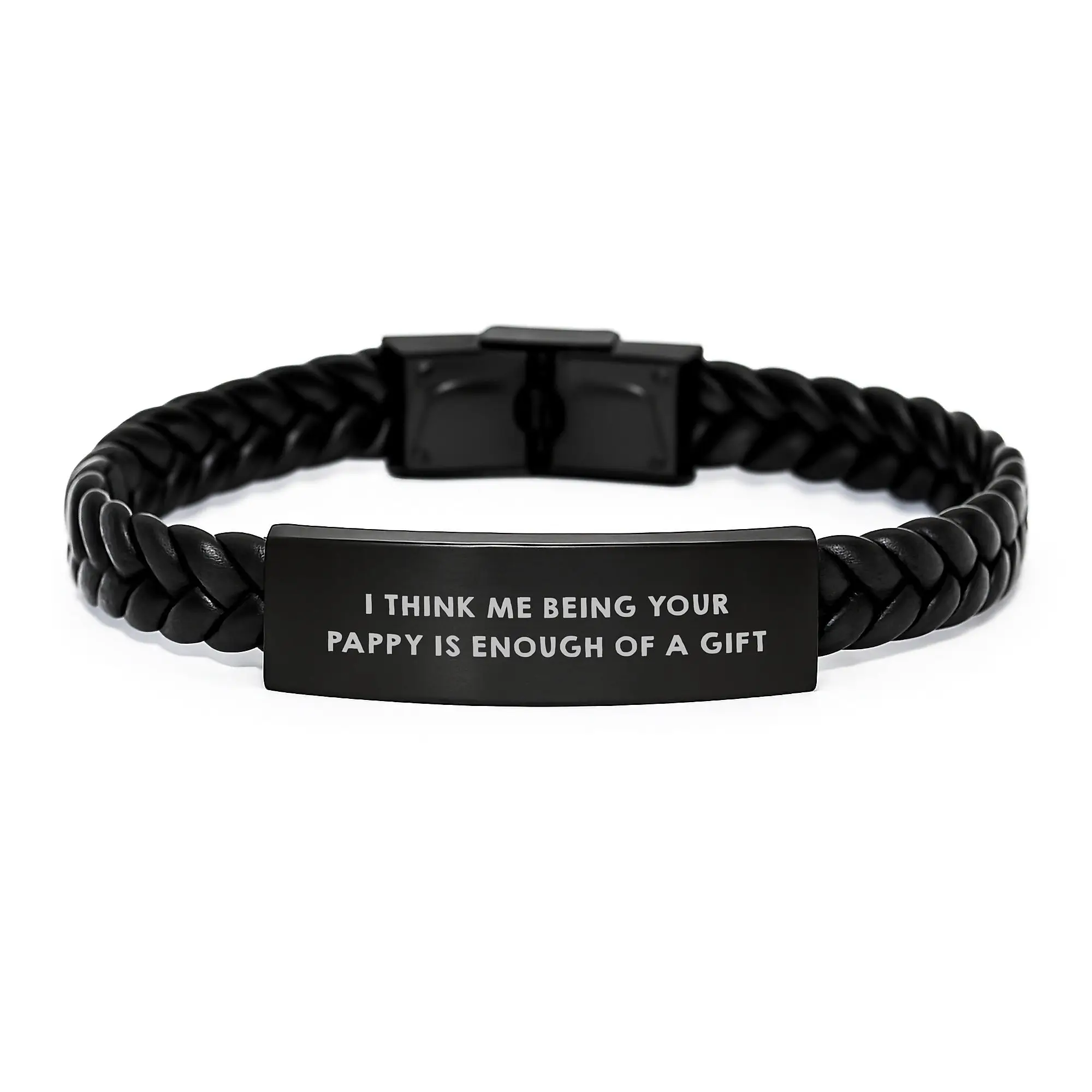 Pappy Interlaced Leather Bracelet Keepsake Birthday Gift for Him - Image 1