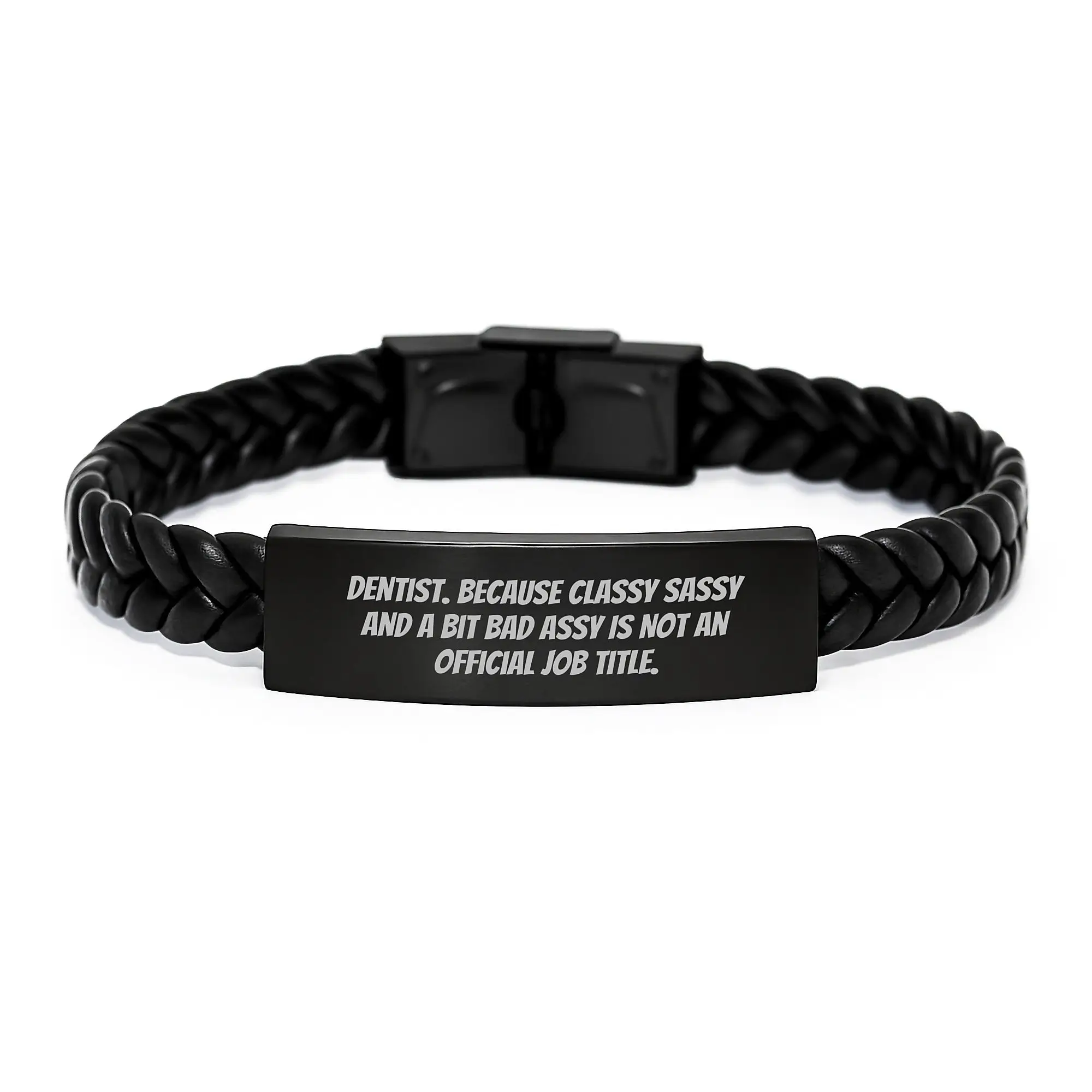 Dentist Graduation Gifts from Friends, Funny Dentist Interlaced Leather Bracelet, Unique Graduation Unique Gifts for Dentist Men, Women - Image 1