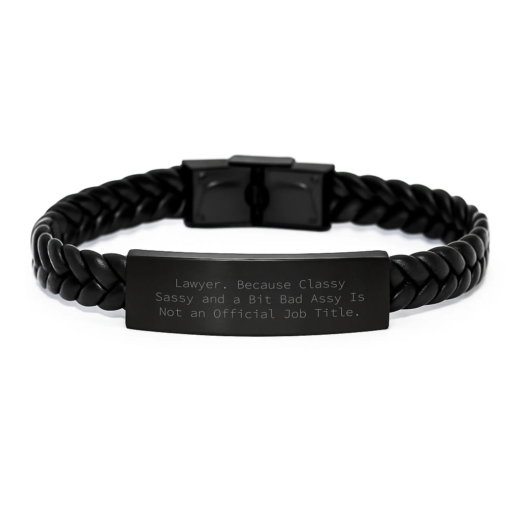 Lawyer Keepsake Interlaced Leather Bracelet for Him Birthday Gift - Image 1
