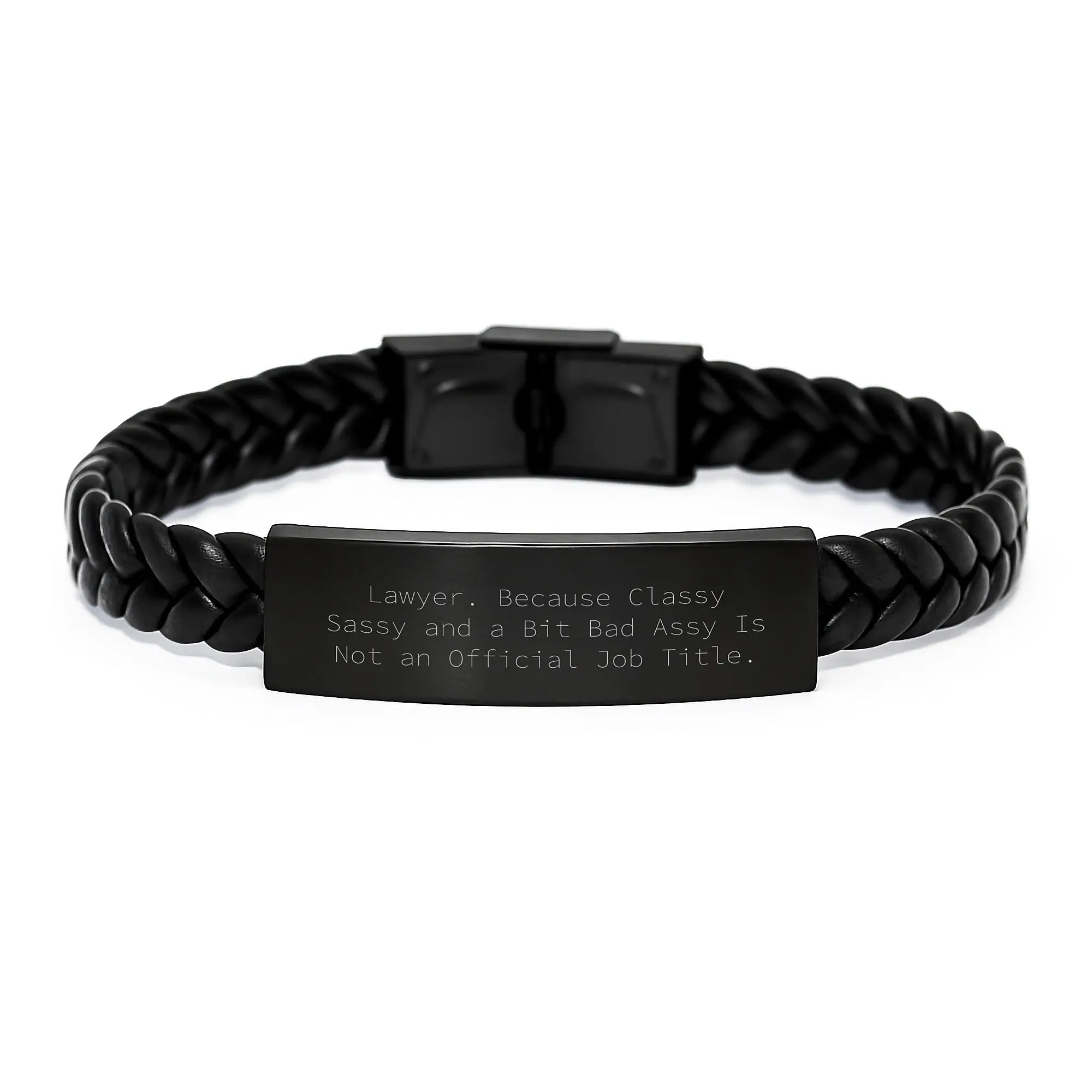 Lawyer Keepsake Interlaced Leather Bracelet for Him Birthday Gift - Image 1