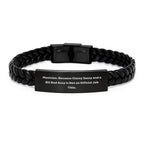 Funny Musician Gifts from Friends for Musicians, Interlaced Leather Bracelet Christmas Unique Presents