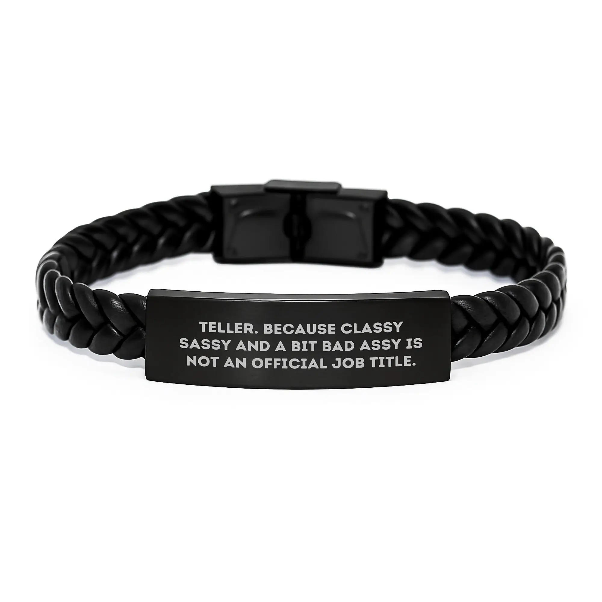 Teller Funny Quote Interlaced Leather Bracelet, Gifts from Men, Women, Friends, Coworkers, Family to Teller, Graduation Unique Gifts - Image 1