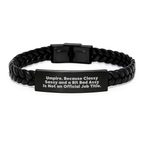 Funny Umpire Gifts for Men, Umpire Interlaced Leather Bracelet, Graduation Unique Gifts from Family for Umpire - Image 1