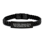Underwriter Gifts from Men to Men, Funny Inspirational Classy Sassy Underwriter Interlaced Leather Bracelet Christmas Unique Gifts