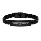 Warden Keepsake Interlaced Leather Bracelet for Him Birthday Gift - Image 1