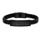 Funny Designer Christmas Interlaced Leather Bracelets for Men, Gifts from Family, Unique Stylish Gift Ideas