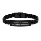 For Him Lawyer Keepsake Interlaced Leather Bracelet Birthday Gift - Image 1