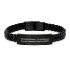 Marketing Manager Interlace Leather Bracelet for Coworkers Birthday Gift - Image 1
