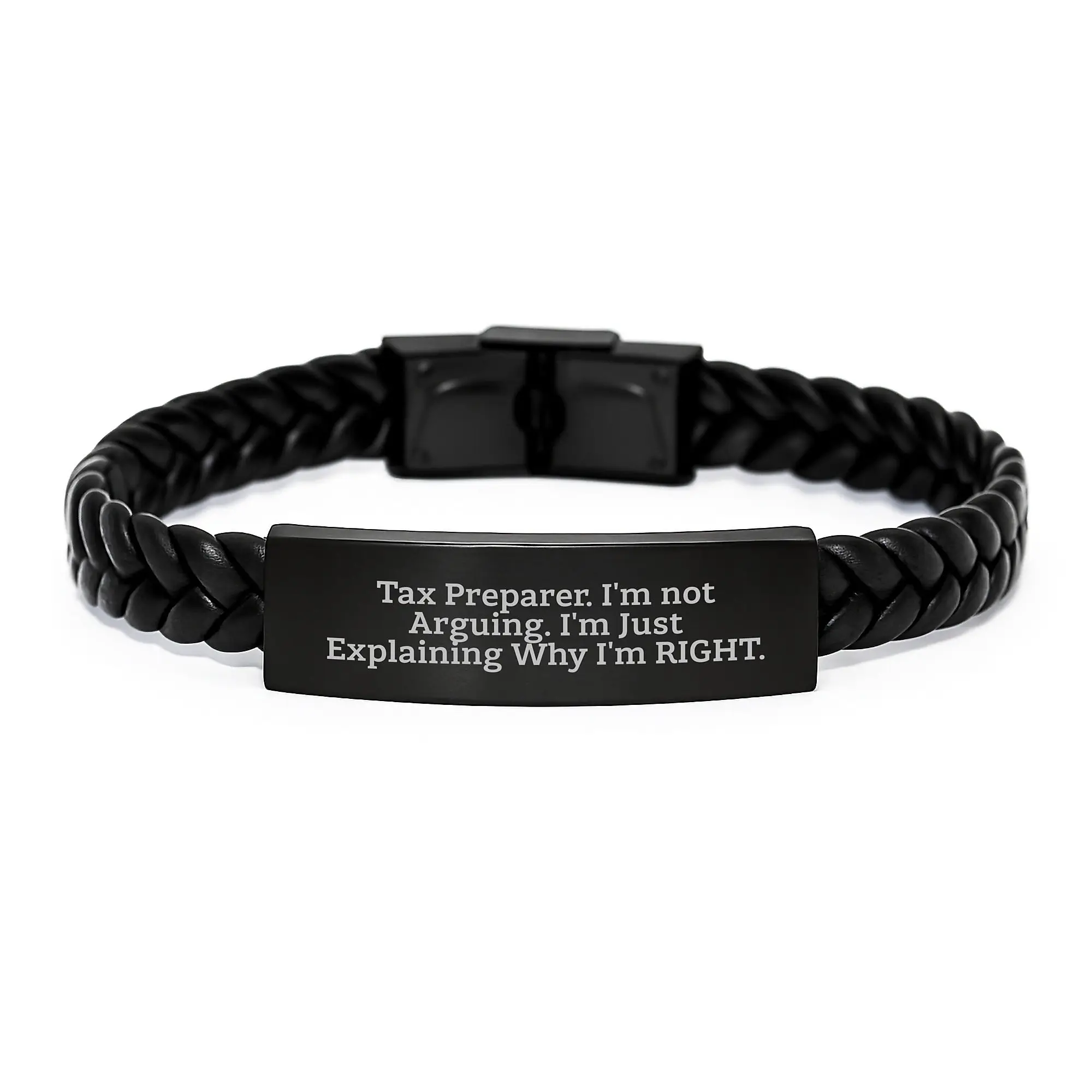 Funny Tax Preparer Gifts for Men Women Coworkers - Interlaced Leather Bracelet for Graduation Unique Gifts from Friends, Family - Image 1