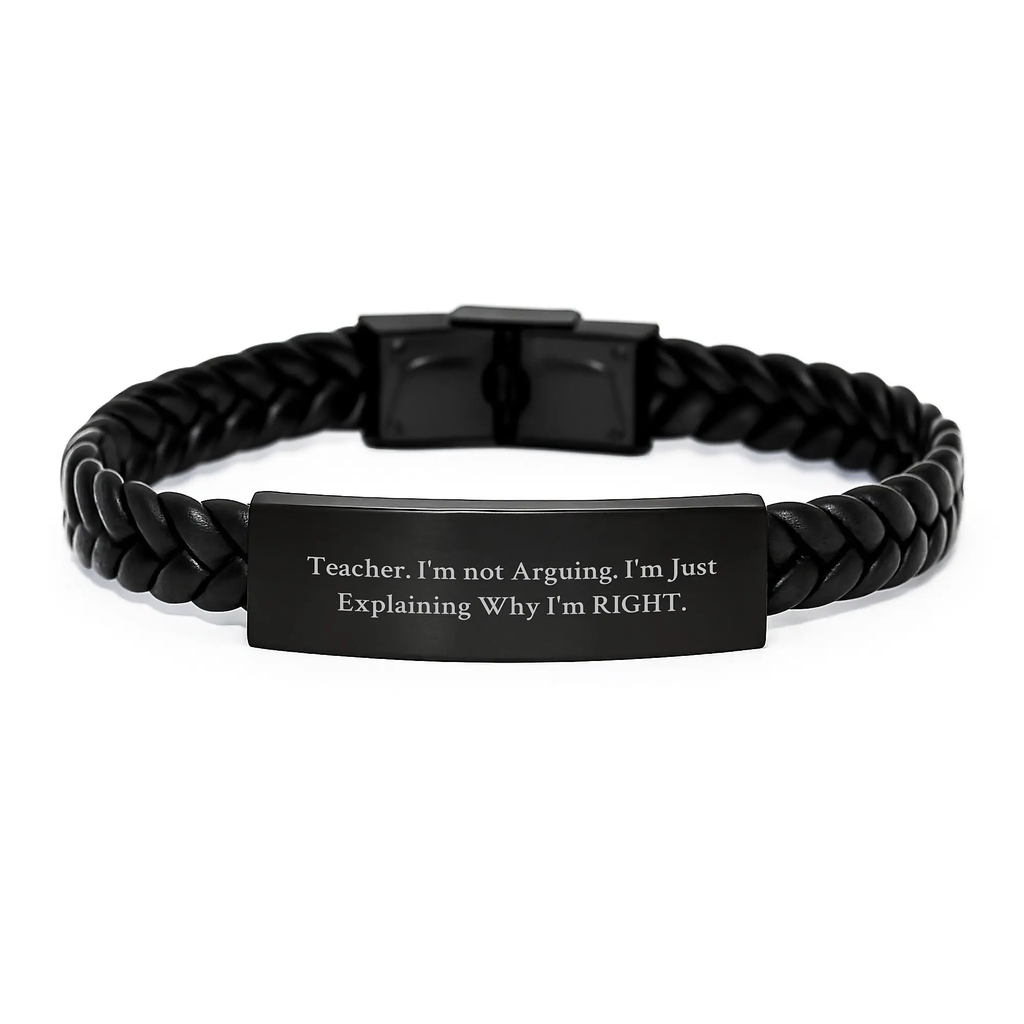 Birthday Gift Teacher Interlaced Leather Bracelet for Her Present - Image 1