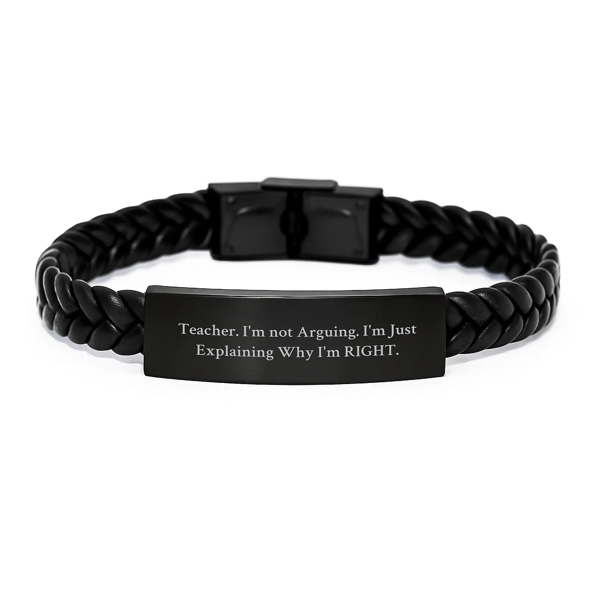 Birthday Gift Teacher Interlaced Leather Bracelet for Her Present - Image 1