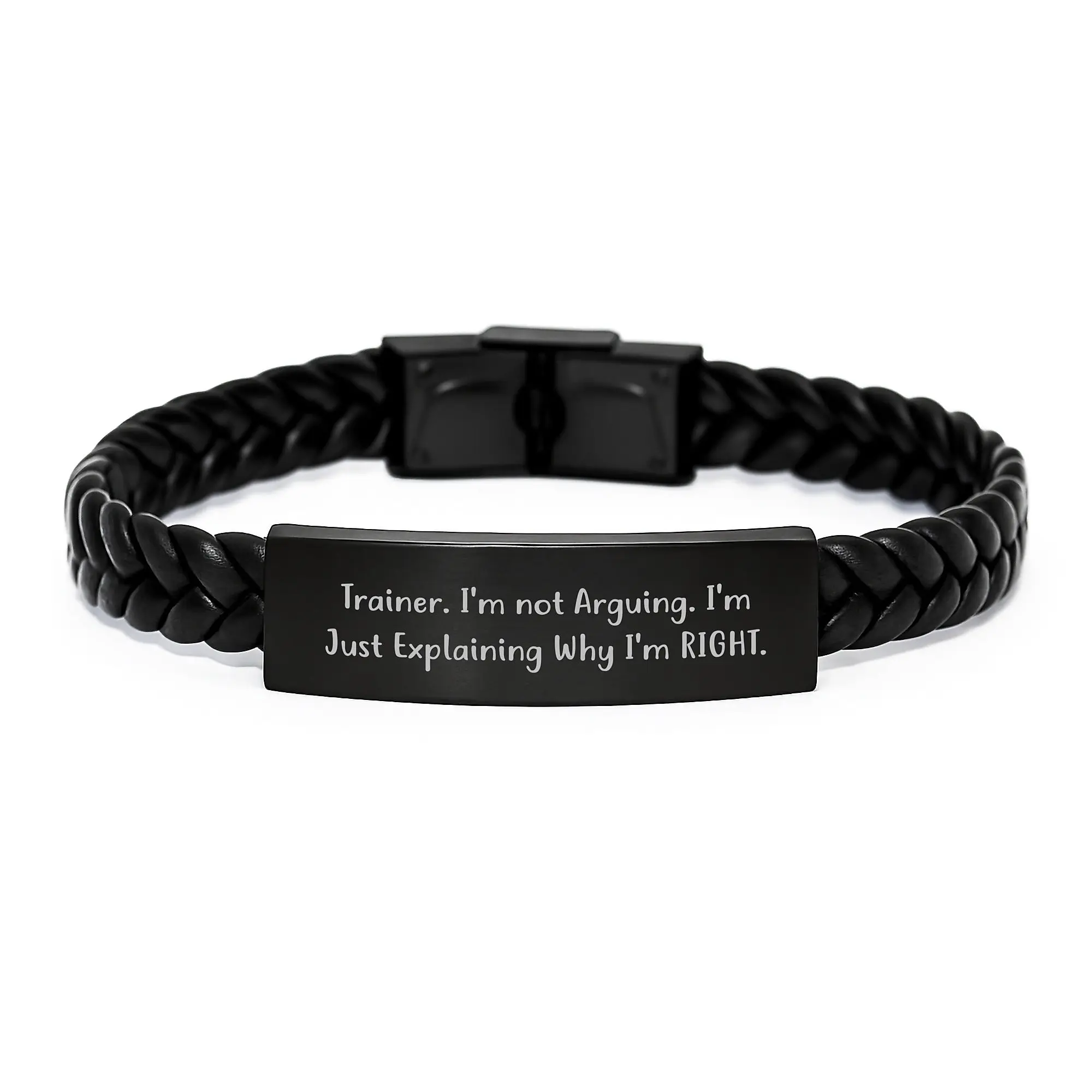 Trainer Keepsake Interlaced Leather Bracelet for Him Birthday Gift - Image 1