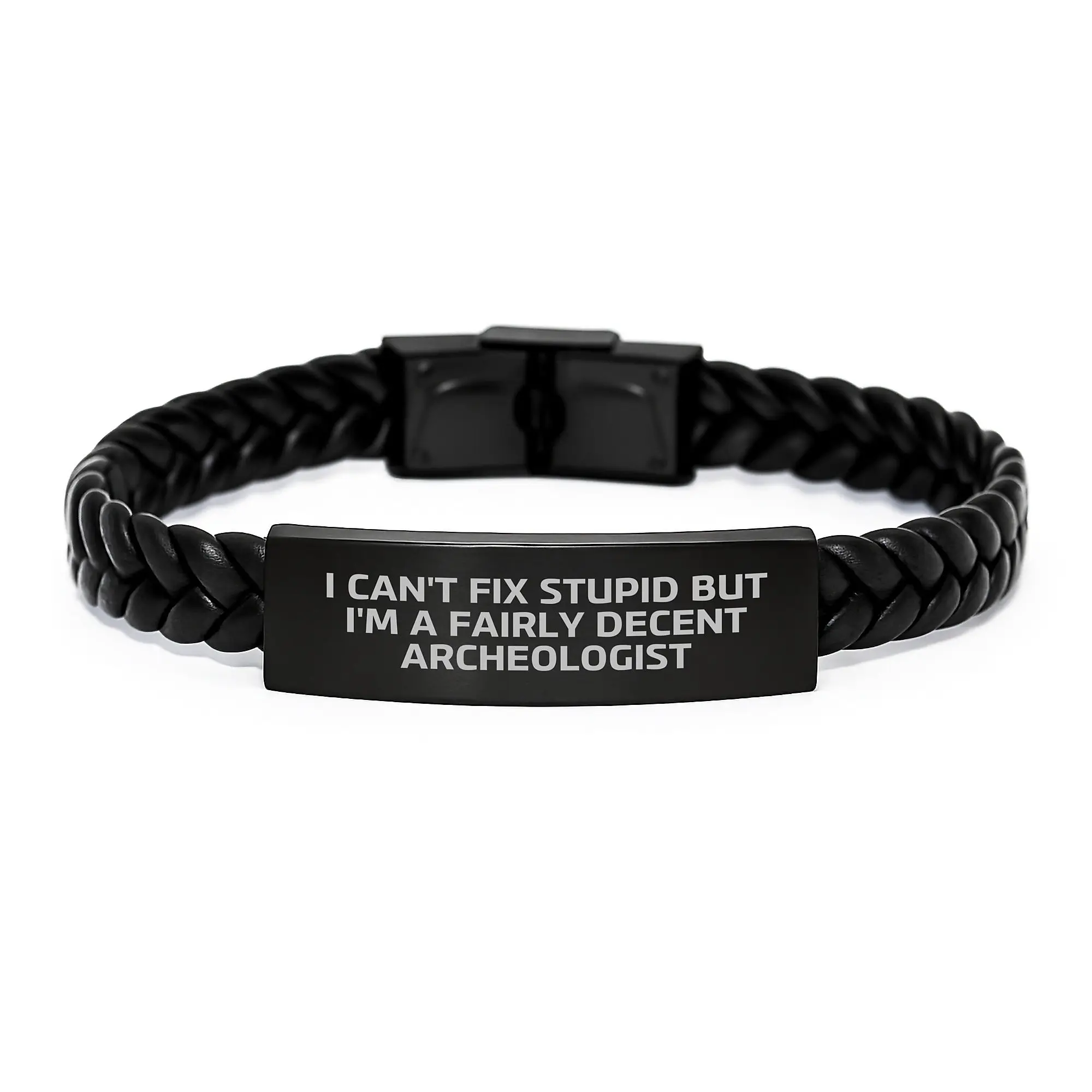 Funny Archeologist Gifts Interlaced Leather Bracelet for Graduation Unique Presents from Friends for Archeologists - Image 1
