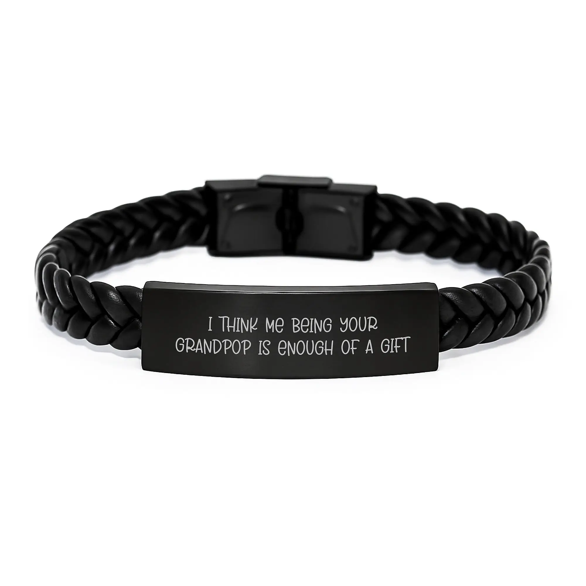 Grandpop Keepsake Bracelet Gift for Him - I Think Me Being Your Grandpop - Image 1