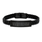 Inspirational Athletic Trainer Gifts for Men - Never Forget Why You Started Interlaced Leather Bracelet, Athletic Trainer Career Motivation, Graduation Unique Gifts from Friends - Image 1