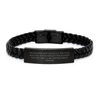 Inspirational Gifts from Family to Law Enforcement Officer Men - Interlaced Leather Bracelet for Christmas Unique Presents