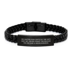 Neurosurgeon Christmas Unique Gifts from Friends - Inspirational Interlaced Leather Bracelet for Men - Never Forget Your Calling, a Heartfelt Motivational Reminder for Neurosurgeon