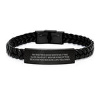 Funny PE Teacher Gifts, Inspirational Interlaced Leather Bracelet, Valentine's Unique Gifts from Friends to PE Teacher, Never Forget the Reason You Became a PE Teacher