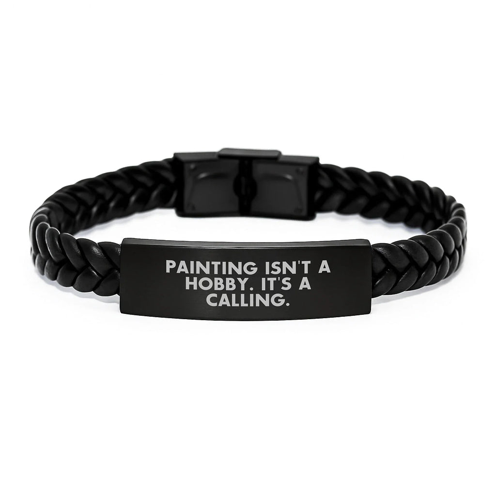Funny Painting Quotes Inspired Interlaced Leather Bracelet Gifts for Painting Lovers, Valentine's Unique Gifts from Men to Women