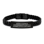 Home Science Experiments Gifts for Men Women, Inspirational Interlaced Leather Bracelet, Gifts from Family Friends, Christmas Unique Ideas