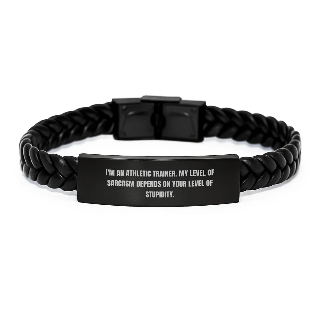 Funny Athletic Trainer Quotes Interlaced Leather Bracelet Gifts from Men for Athletic Trainers Christmas Unique Gifts