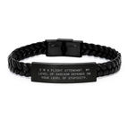 Funny Flight Attendant Gifts - Interlaced Leather Bracelet for Flight Attendant - Birthday Unique Gifts for Friend or Family - Engraved Stainless Steel and PU Leather - Image 1