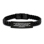 Funny Insurance Adjuster Gifts, Sarcasm Quotes, Interlaced Leather Bracelet, Valentine's Unique Gifts from Men, for Insurance Adjuster, Men - Image 1