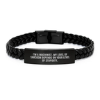 Funny Machinist Gifts for Men - Interlaced Leather Bracelet with Stainless Steel and PU Leather, Graduation Unique Gifts from Friends and Family - Image 1