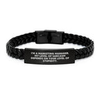 Marketing Manager Christmas Unique Gifts - Funny Interlaced Leather Bracelets for Men from Friends, Unique Christmas Unique for Marketing Manager