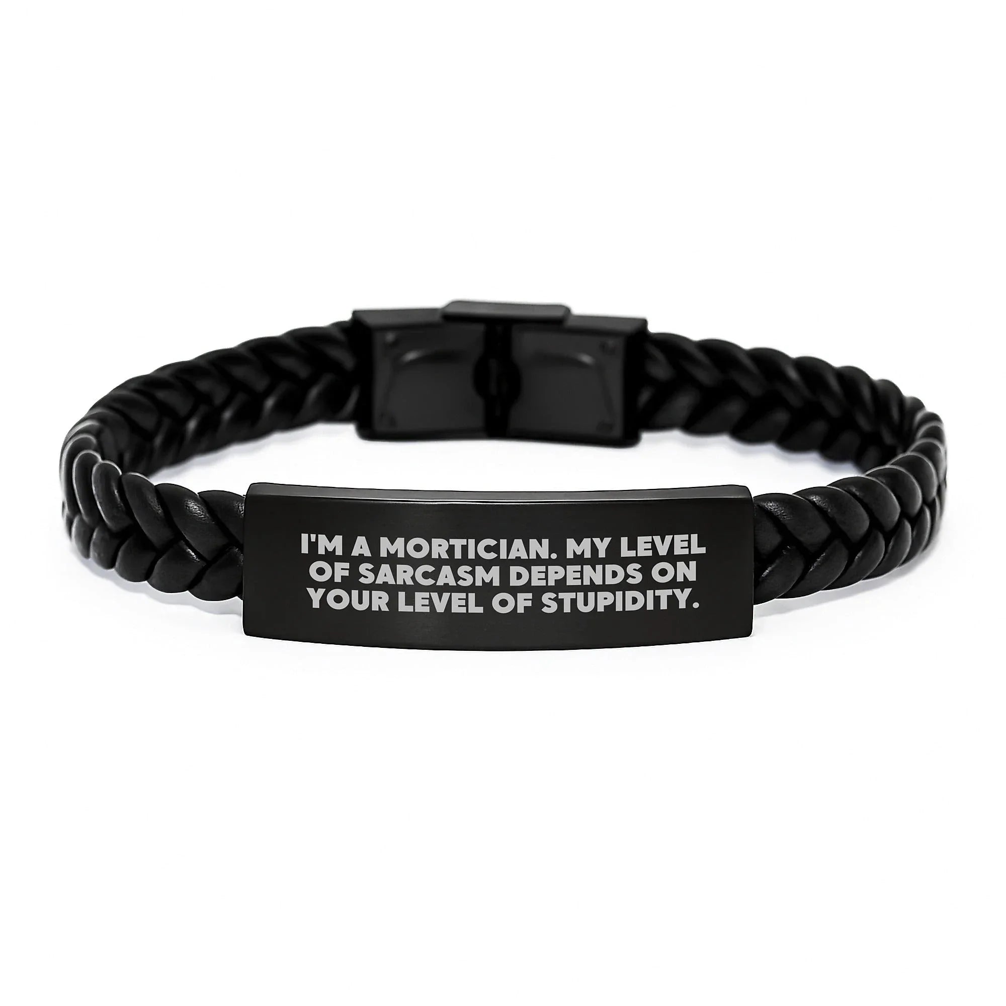 Funny Mortician Gifts from Friends, Unique Interlaced Leather Bracelet for Mortician, Christmas Unique Gifts for Mortician