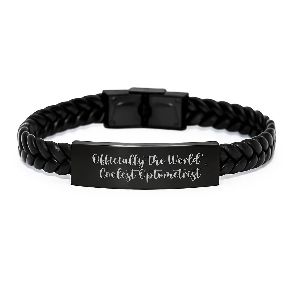 Gifts from Friends for the Officially Coolest Optometrist - Interlaced Leather Bracelet for Men - Christmas Unique Gift Ideas