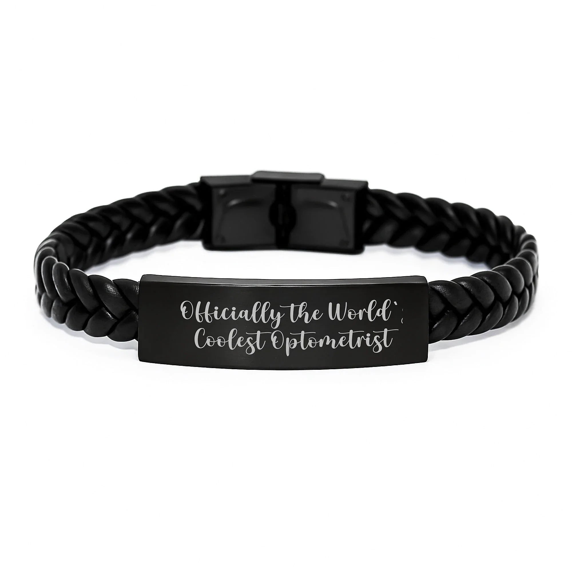 Gifts from Friends for the Officially Coolest Optometrist - Interlaced Leather Bracelet for Men - Christmas Unique Gift Ideas
