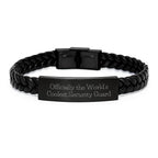 Funny Security Guard Interlaced Leather Bracelet Gifts for Men, 'Officially The Worlds Coolest Security Guard', Christmas Unique Gifts from Friends, Family, Coworkers