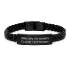Tis the Season for the World's Coolest Tax Preparer Gifts, Funny Interlaced Leather Bracelet for Men, Women, Friends, Coworkers, Family, Christmas Unique Presents from Loved Ones