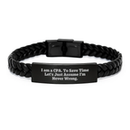 Funny CPA Interlaced Leather Bracelet Gifts from Friends for Graduation Unique CPA Gifts - Image 1