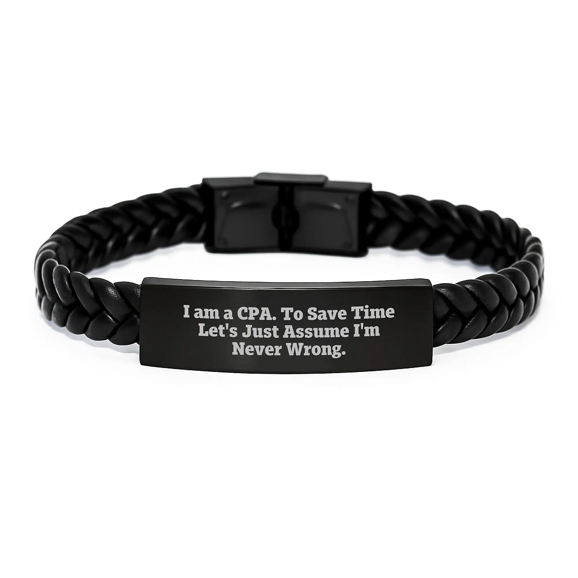 Funny CPA Interlaced Leather Bracelet Gifts from Friends for Graduation Unique CPA Gifts - Image 1