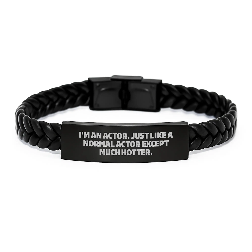 Actor Keepsake Interlaced Leather Bracelet for Him Graduation Gift - Image 1
