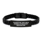 Actor Keepsake Interlaced Leather Bracelet for Him Graduation Gift - Image 1