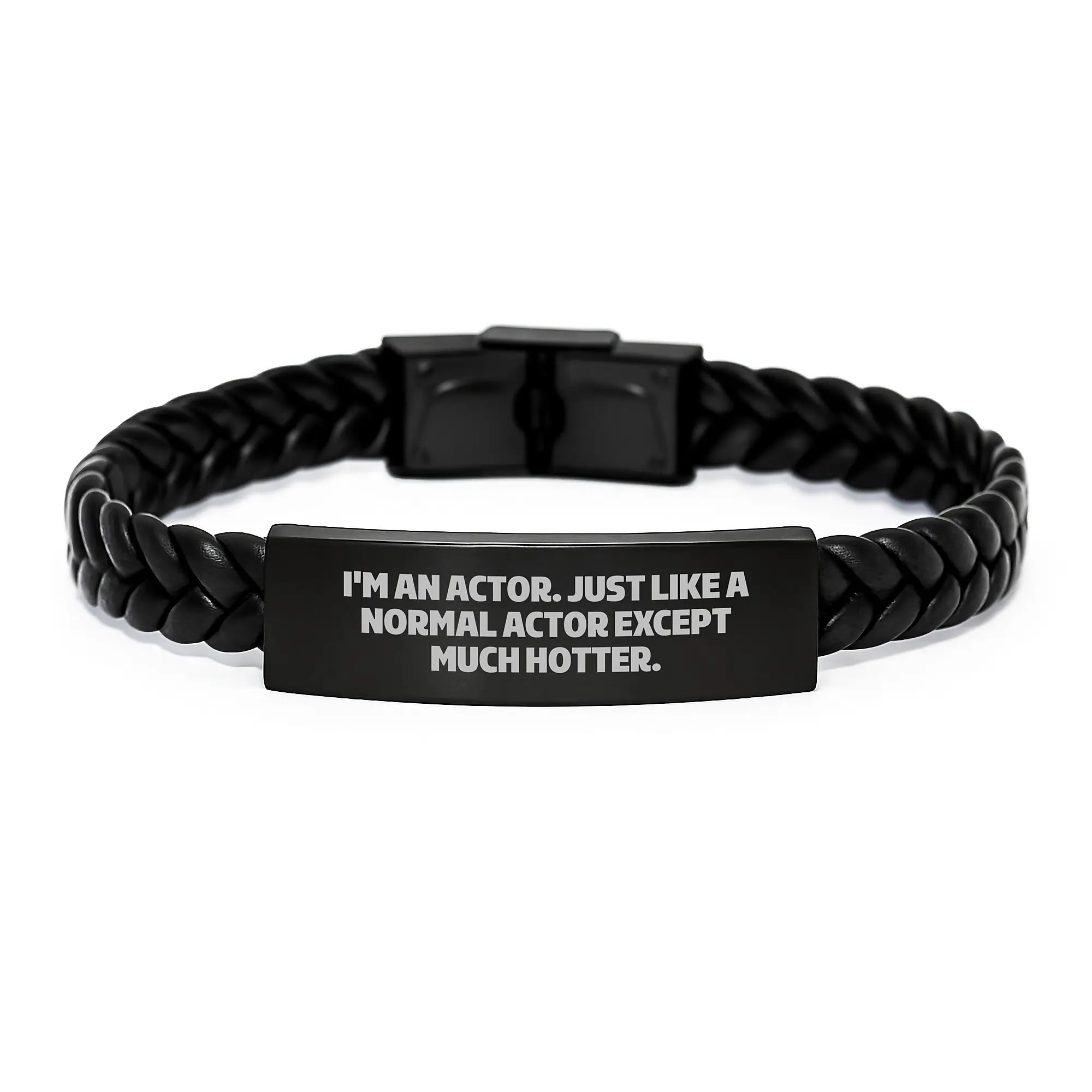 Actor Keepsake Interlaced Leather Bracelet for Him Graduation Gift - Image 1
