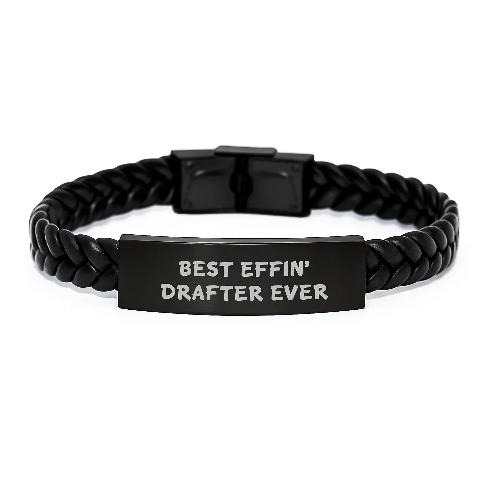 Funny Drafter Quote Interlaced Leather Bracelet Gifts for Men from Friends on Christmas Unique
