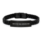 Funny Quote Oral Surgeon Gifts from Men to Friends with Interlaced Leather Bracelet for Christmas Unique Presents