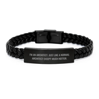 Architect Appreciation Gifts from Friends, Unique Interlaced Leather Bracelet for Men, Funny Quote, Graduation Unique Gifts, Architect Leather Straps - Image 1