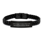 Logger Gifts, Funny Quote Interlaced Leather Bracelet, Gifts from Men to Logger Friends, Inspirational Logger Graduation Unique Gifts