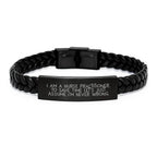 Nurse Practitioner Gifts for Graduation - Funny Interlaced Leather Bracelet from Friends - 'I Am A Nurse Practitioner. To Save Time Let's Just Assume I'm Never Wrong.'